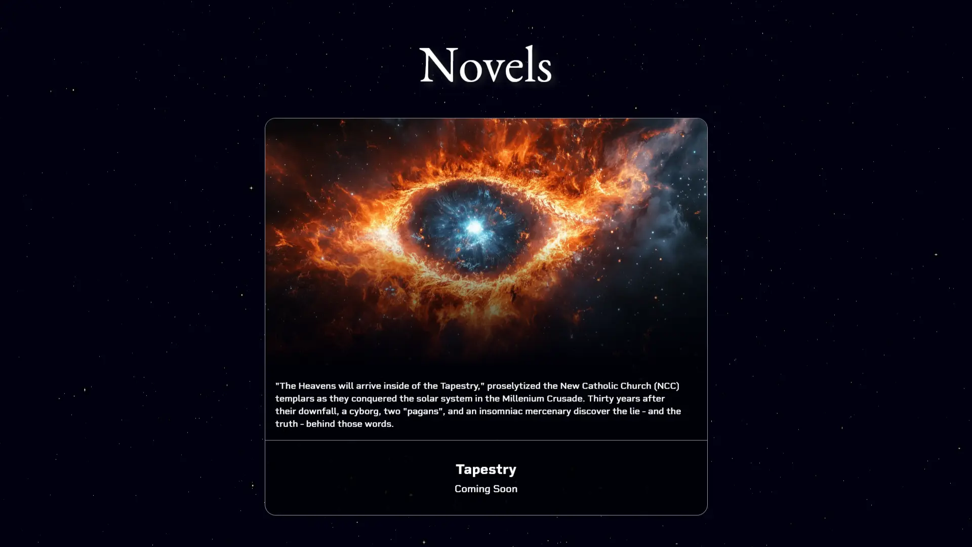 Novel list screenshot of Andrew Akers